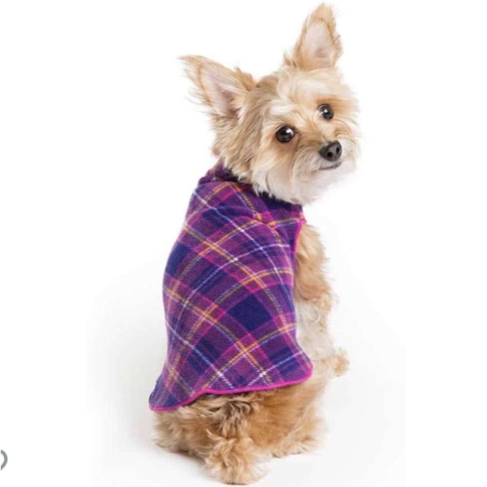 Duluth Double Fleece Reversible | mulberry plaid and fuchsia